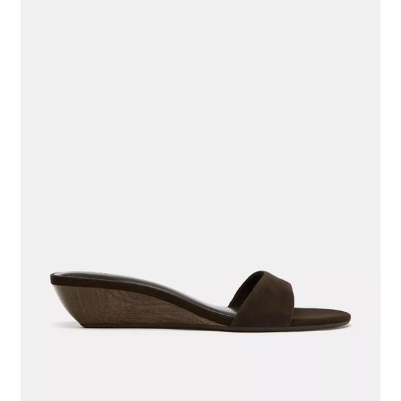 NWT ZARA SUEDE WEDGE SANDALS - Picture 2 of 5